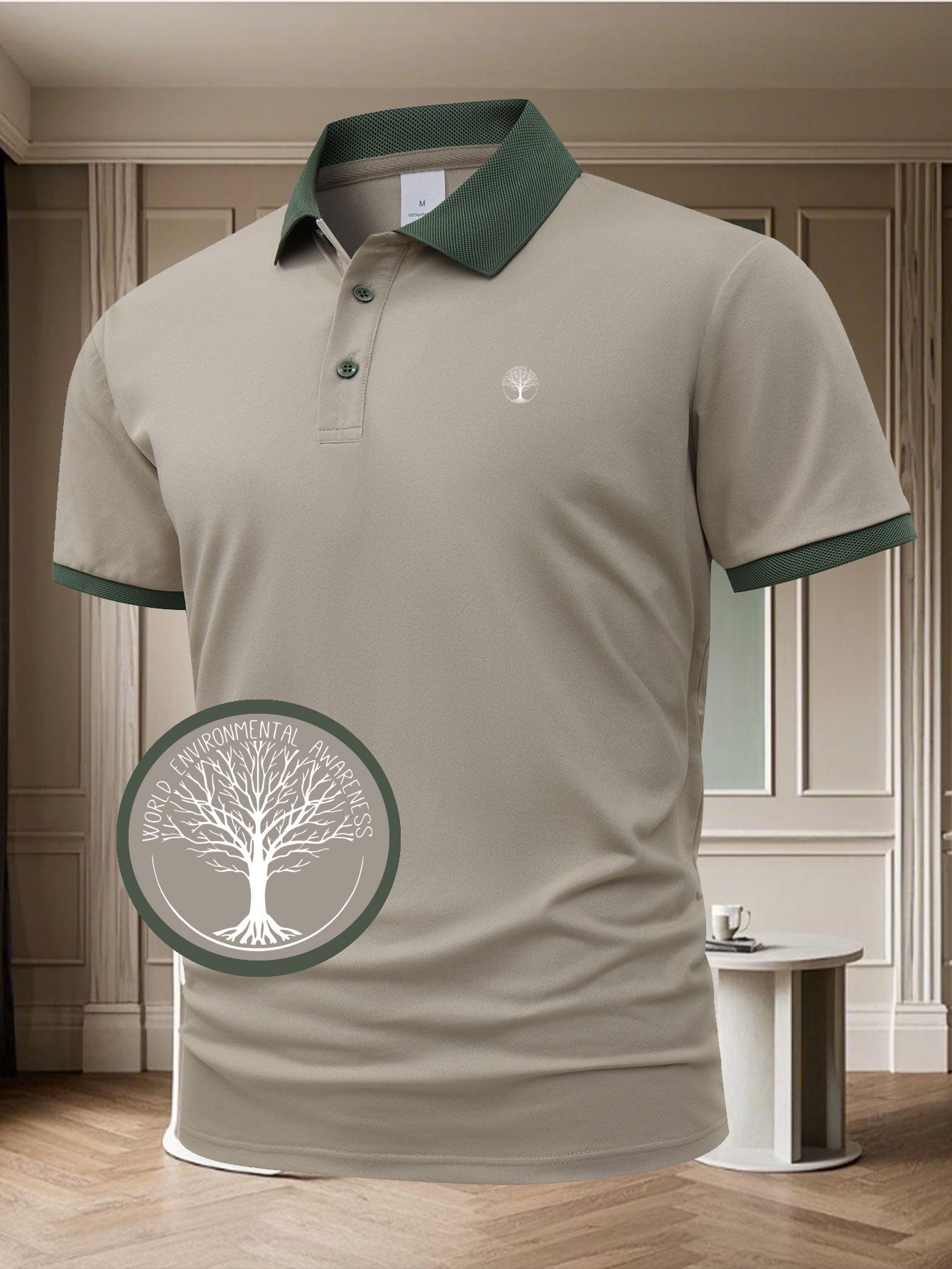 Herren Polo-Shirt mit Kontrastkragen – Eleganter Freizeit- und Business-Look, Umweltbewusstes Design