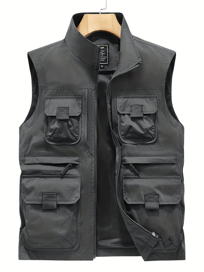 Herren Outdoor Weste mit Mehreren Taschen – Funktionelle Freizeit- und Angelweste