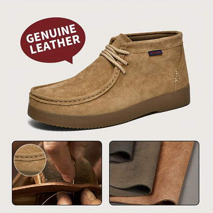 Herren Chukka Stiefel Wildleder-Optik Schnürschuhe Freizeitschuhe