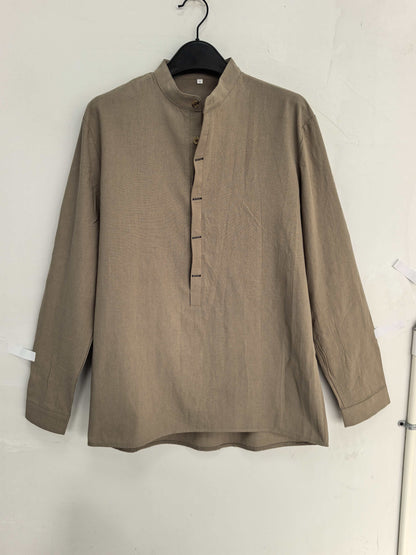 Herren Henley Langarmshirt mit Stehkragen und Knopfleiste – Modernes Freizeitoberteil für Alltag und Urlaub