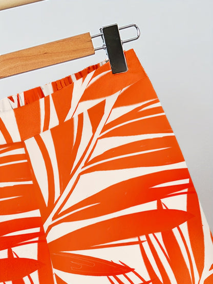 Damen Sommer Palazzo Set – Ärmelloses Top und weite Hose mit tropischem Print, lässig und elegant