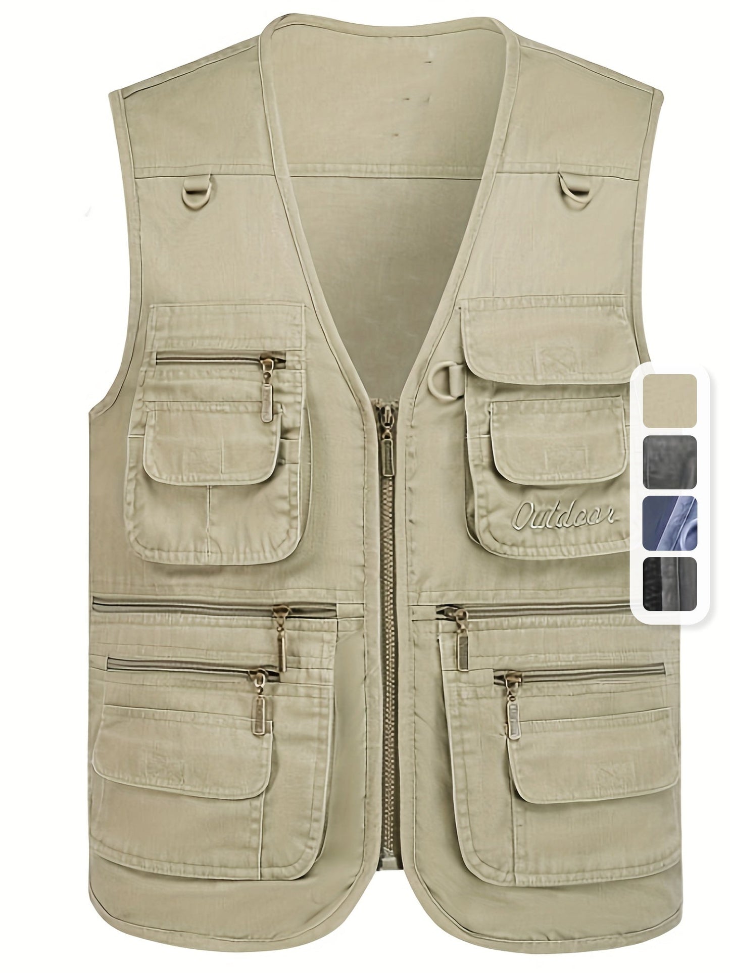 Herren Outdoor Freizeit Weste mit vielen Taschen – Angler-, Reise- & Fotografie-Weste, Utility Style