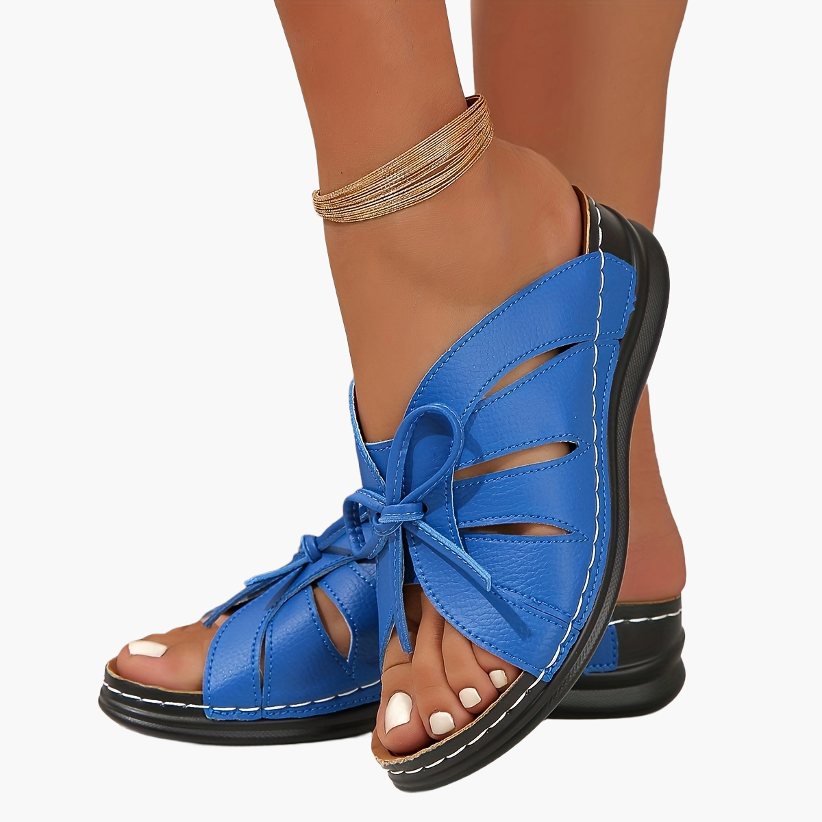 Damen Komfort-Sandalen mit Schleife – Bequeme Sommerschuhe für Alltag und Freizeit