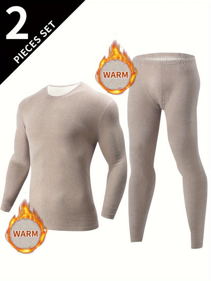 Thermo Unterwäsche Set Herren 2-teilig Langarmshirt & lange Unterhose Basic Warm