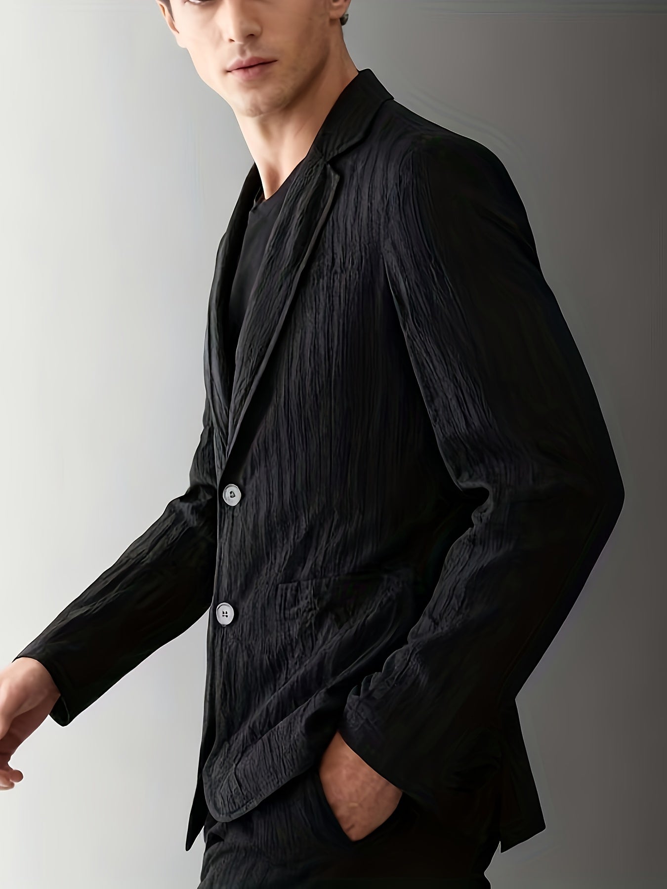 Herren Anzugjacke im modernen Streifen-Design – Eleganter Freizeit-Look für Frühling und Sommer