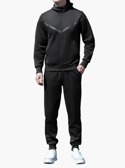 Herren Sport Trainingsanzug Set – Casual Fitness Jogginganzug mit Kapuze, Freizeit für Alltag & Sport