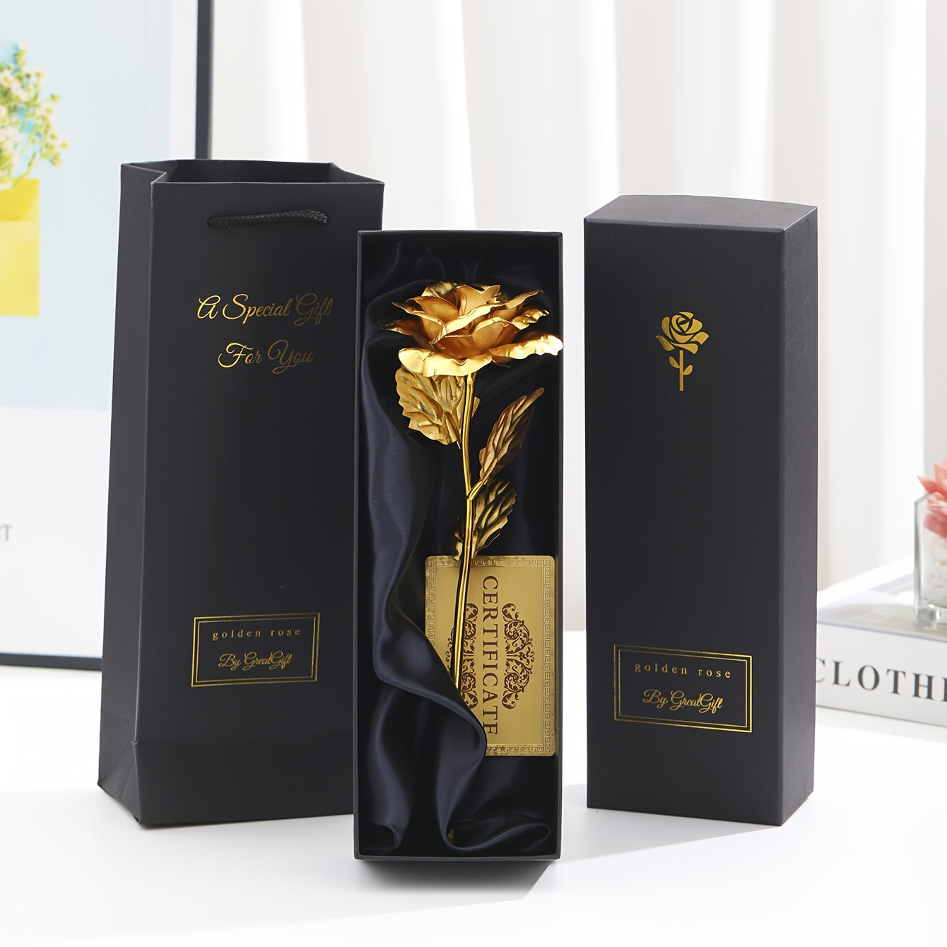 Muttertag Geschenk Deko-Rose im Luxus-Geschenkset für Damen – Ewige Kunstrose als stilvolles Präsent