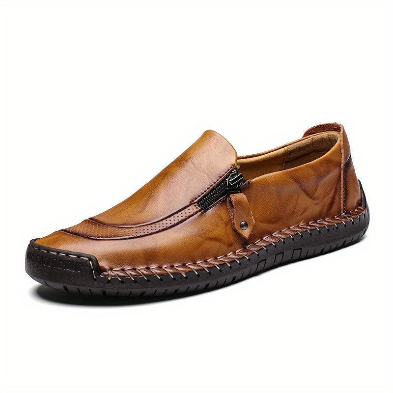 Herren Vintage Loafer mit Reißverschluss – Bequeme Freizeitschuhe für Alltag und Party