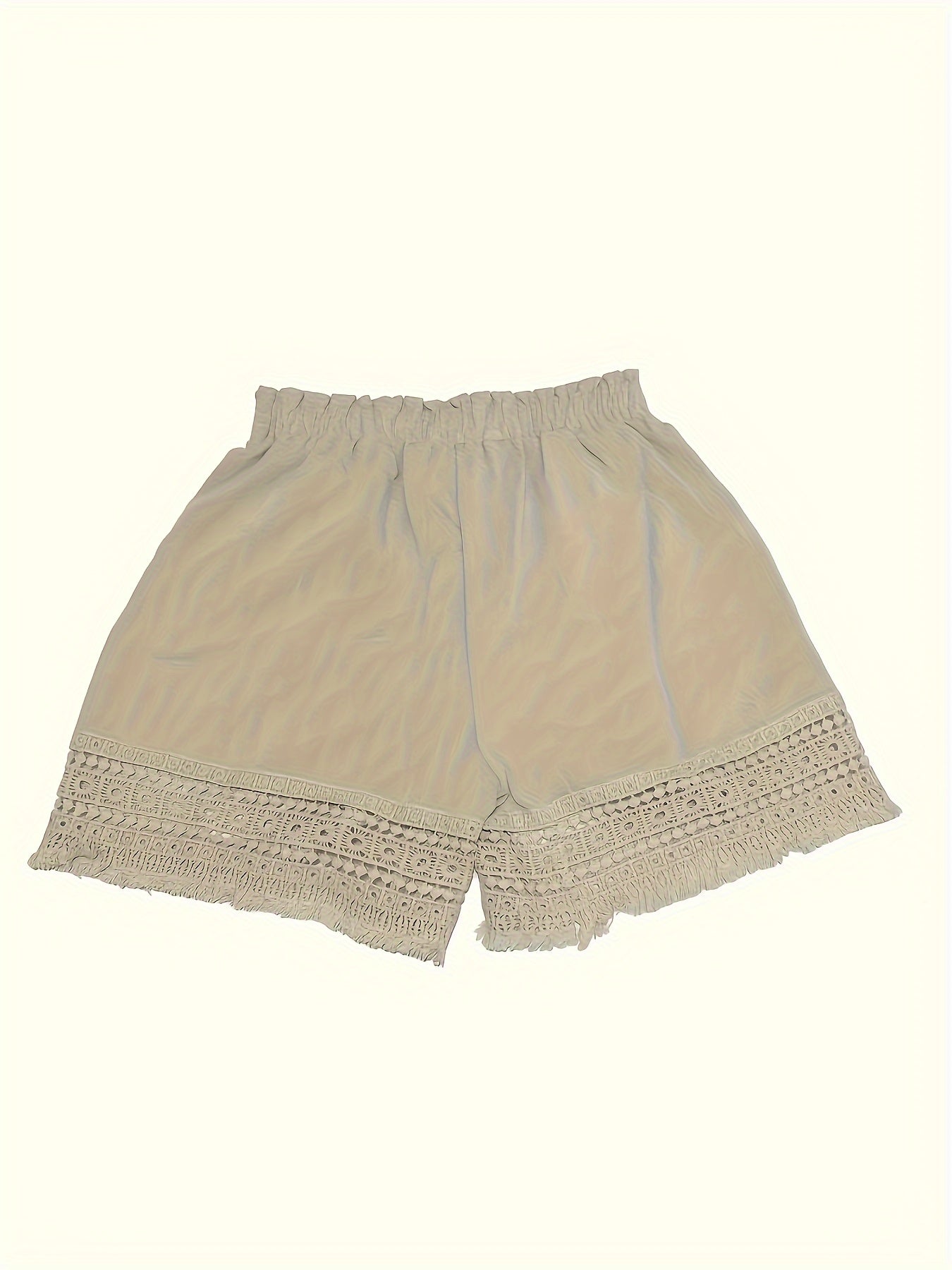Damen Shorts im Boho-Stil mit Häkeleinsatz – Perfekt für Urlaub und Freizeit