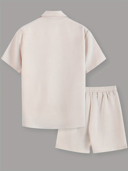 Herren Freizeit Set – Kurzarm Hemd und Shorts, Sommer Outfit, Modern und Bequem