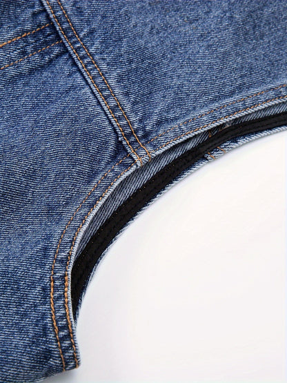 Herren Jeansweste im lässigen Streetwear-Stil – Ideal für Alltag und Freizeit