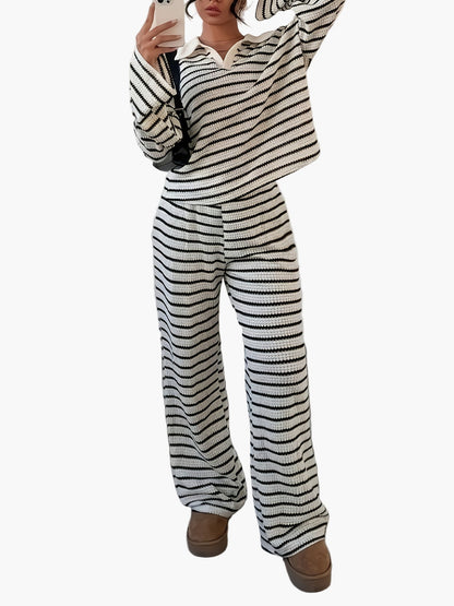 Damen Strick Zweiteiler Set – Eleganter Loungewear Look für Herbst & Winter
