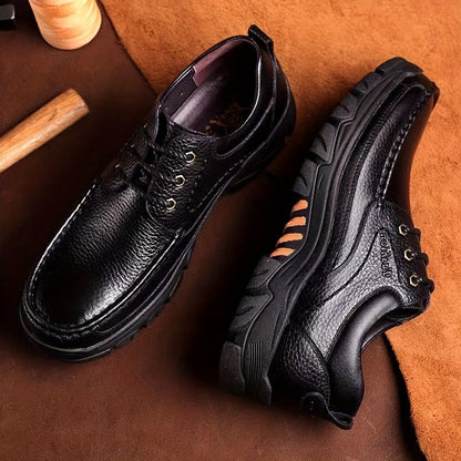 Herren Outdoor Freizeitschuhe mit rutschfester Sohle – Elegante Business-Leder Halbschuhe für Alltag und Büro