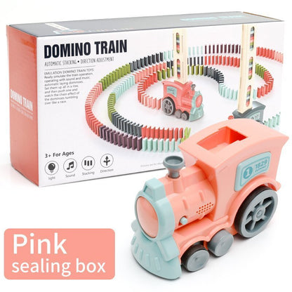 Domino Zug Spielzeug für Kinder – Kreatives Lernspiel, Automatischer Dominostein-Leger