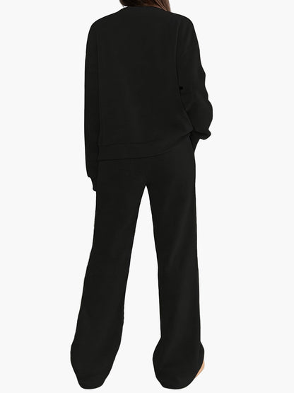 Damen Kuschelige Freizeit Hausanzug Set – Loungewear mit Cardigan und Jogginghose