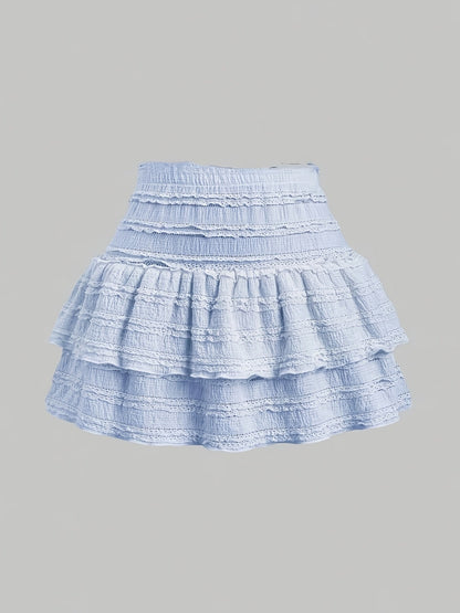 Damen Minirock mit Stufen und Rüschen – Verspielter Sommerrock im Boho-Stil