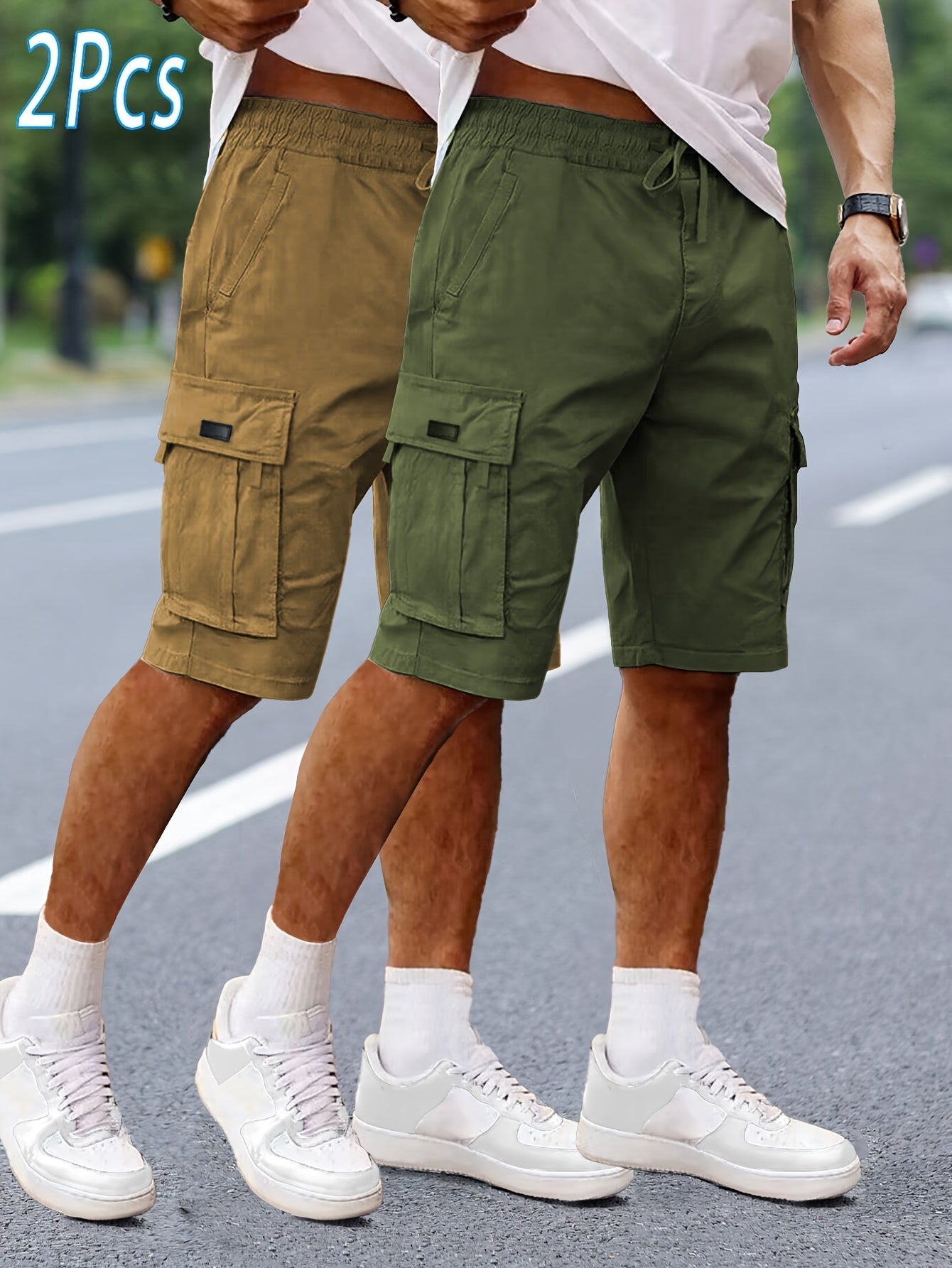 Herren 2er-Pack Cargo Shorts – Lässige Outdoor-Bermuda mit Taschen für Freizeit & Sport