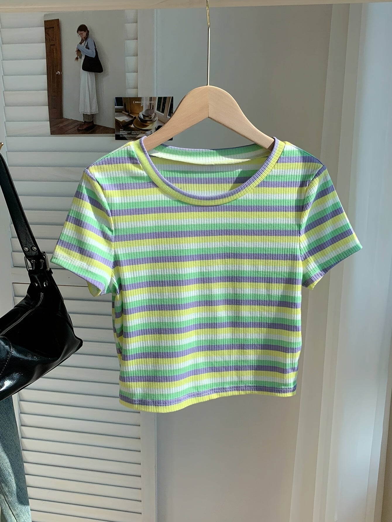 Damen Kurzarm Streifen T-Shirt – Retro Style für Alltag & Freizeit