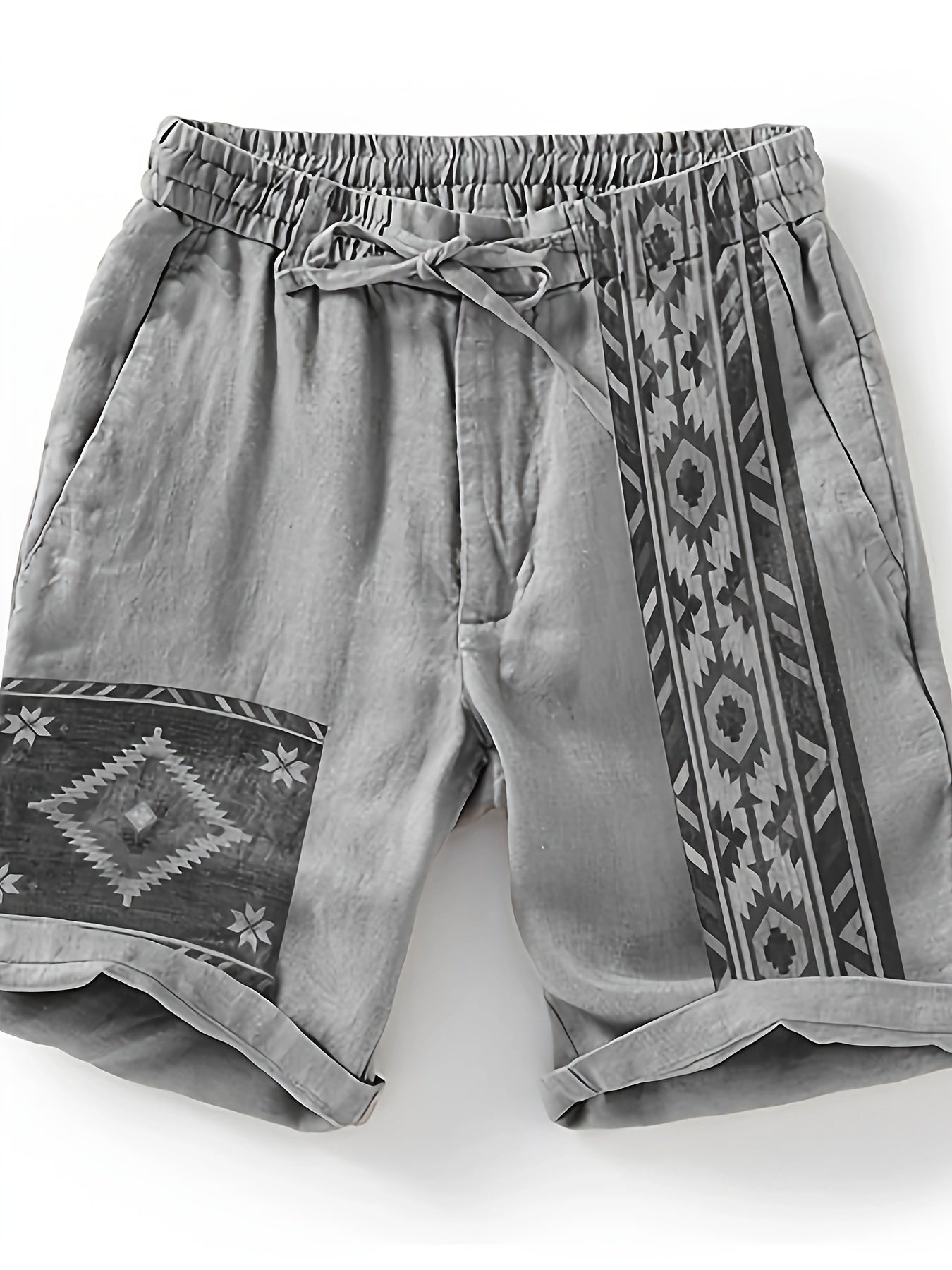 Herren Ethno-Shorts mit geometrischem Muster – Freizeit & Urlaub, moderner Look