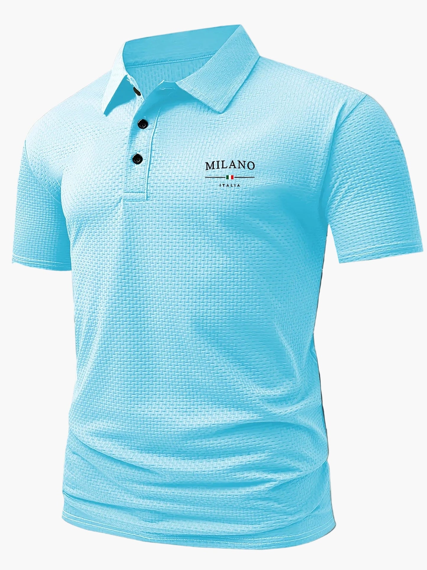Herren Polo Shirt Casual Stil – Geometrisches Muster, Sommer Freizeit Poloshirt mit Knopfleiste