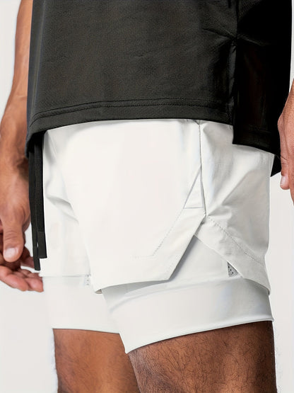Herren Trainingsshorts 2-in-1 Performance Fitness Laufshorts
