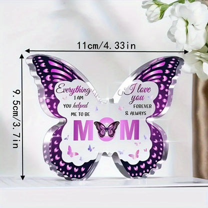 Muttertag Deko Schmetterling Geschenk für Frauen – Elegante Tischdekoration mit Spruch für Mama, Dankeschön Muttertagsgeschenk