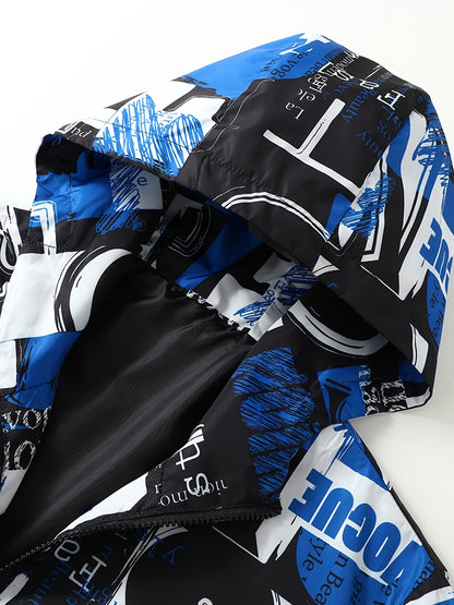 Kapuzenjacke mit auffälligem Buchstaben-Print für Herren und Damen