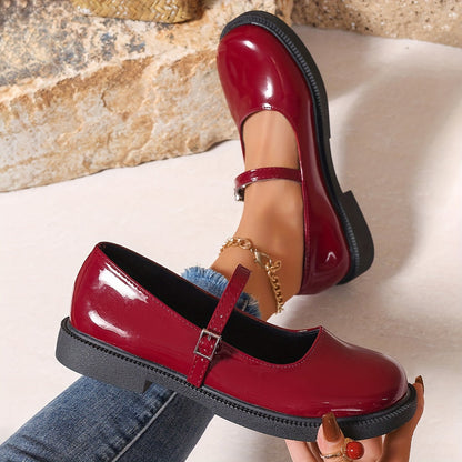 Damen Mary Jane Ballerinas im Preppy-Stil – Bequeme Alltagsschuhe mit Riemchen