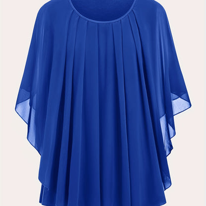 Damen Elegante Oversize Chiffon Bluse für Ausgehen und Büro