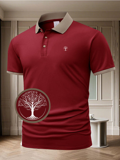 Herren Polo-Shirt mit Kontrastkragen – Eleganter Freizeit- und Business-Look, Umweltbewusstes Design