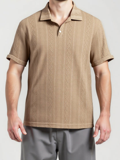 Herren Strick-Poloshirt im Retro-Stil für Freizeit und Alltag