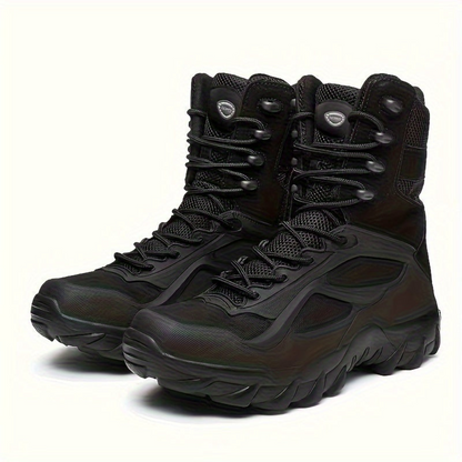 Taktische Stiefel Schwarz Hoch Robuste Outdoor-Schuhe Schnürverschluss