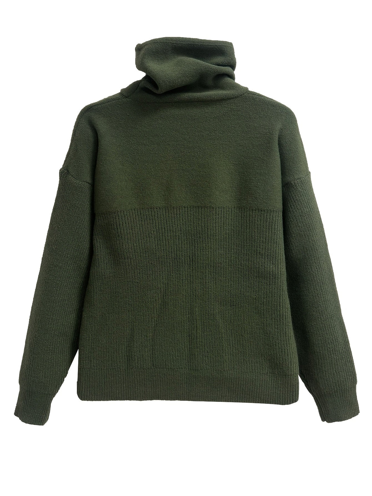 Damen Strick Hoodie Pullover Oversize mit Kapuze und Kordelzug