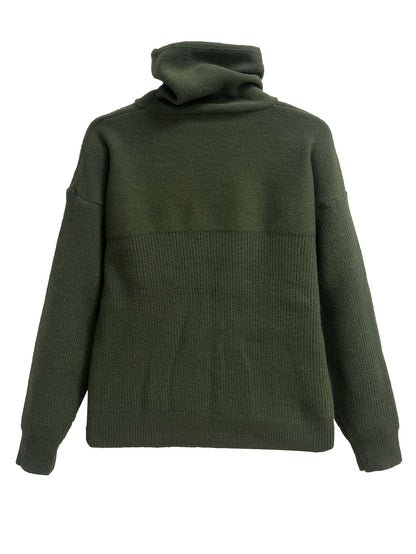 Damen Strick Hoodie Pullover Oversize mit Kapuze und Kordelzug