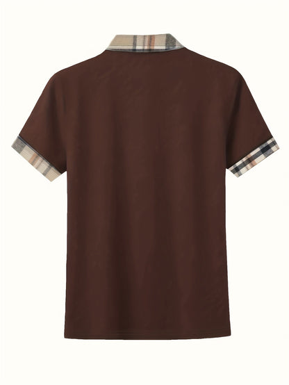 Damen Casual Poloshirt mit Reißverschlusskragen und Karodetails – Modisches Freizeitshirt für Alltag und Ausgehen