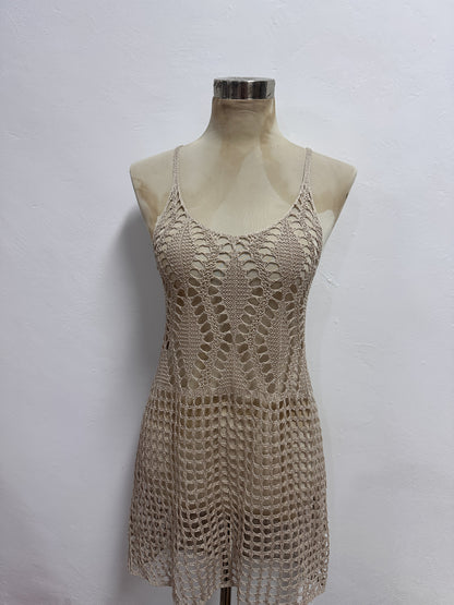 Damen Häkel Strandkleid Badeanzug Cover-Up – Sommer Strandmode, Sexy Netz Tunika