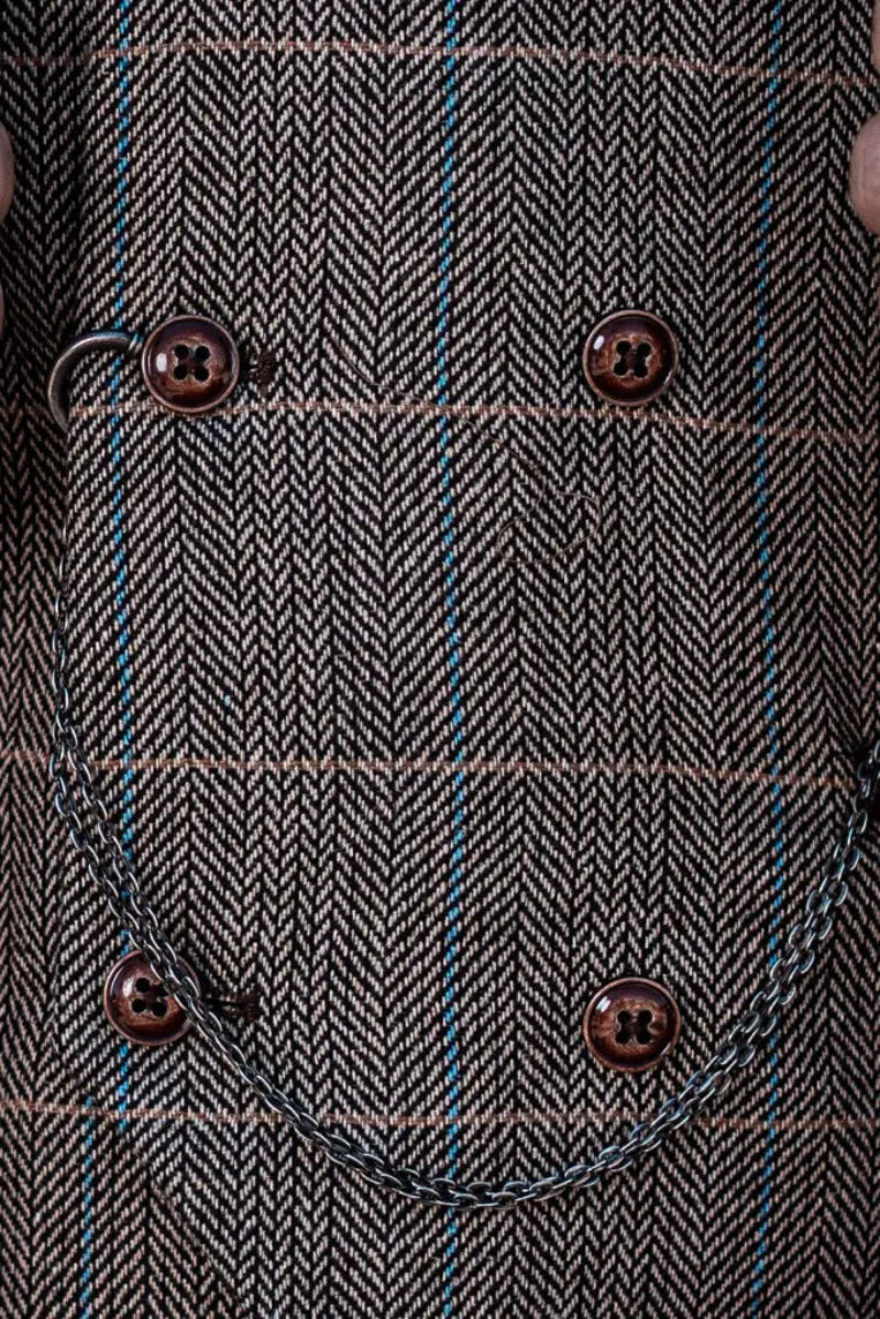 Dreiteiliger Herrenanzug im Vintage-Look mit Karomuster