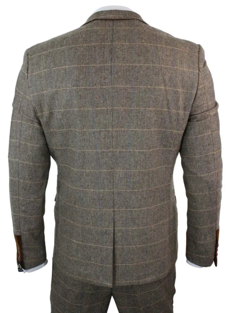 Dreiteiliger Herrenanzug im Vintage-Look mit Karomuster
