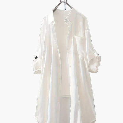 Damen Oversize Hemdblusenkleid mit lässigem Layer-Look – Ideal für Alltag und Büro