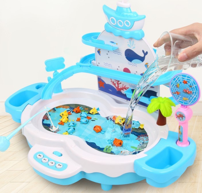 Elektrisches Angelspiel für Kinder – Musikspielzeug und Lernspiel – Puzzle Angeln mit Bahn – Jungen & Mädchen