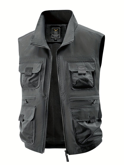 Herren Outdoor Weste mit Mehreren Taschen – Funktionelle Freizeit- und Angelweste