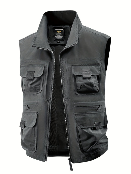 Herren Outdoor Weste mit Mehreren Taschen – Funktionelle Freizeit- und Angelweste