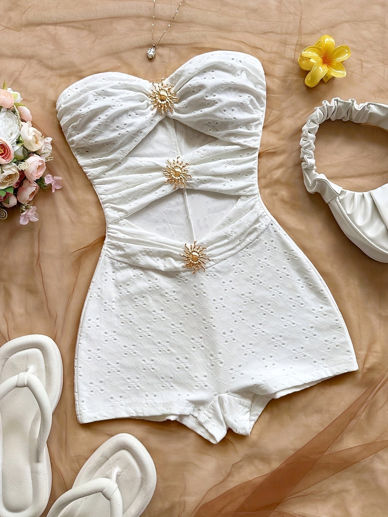 Damen Vintage Badeanzug mit Leopardenmuster und Cut-Outs – Retro Einteiler für Strand & Pool