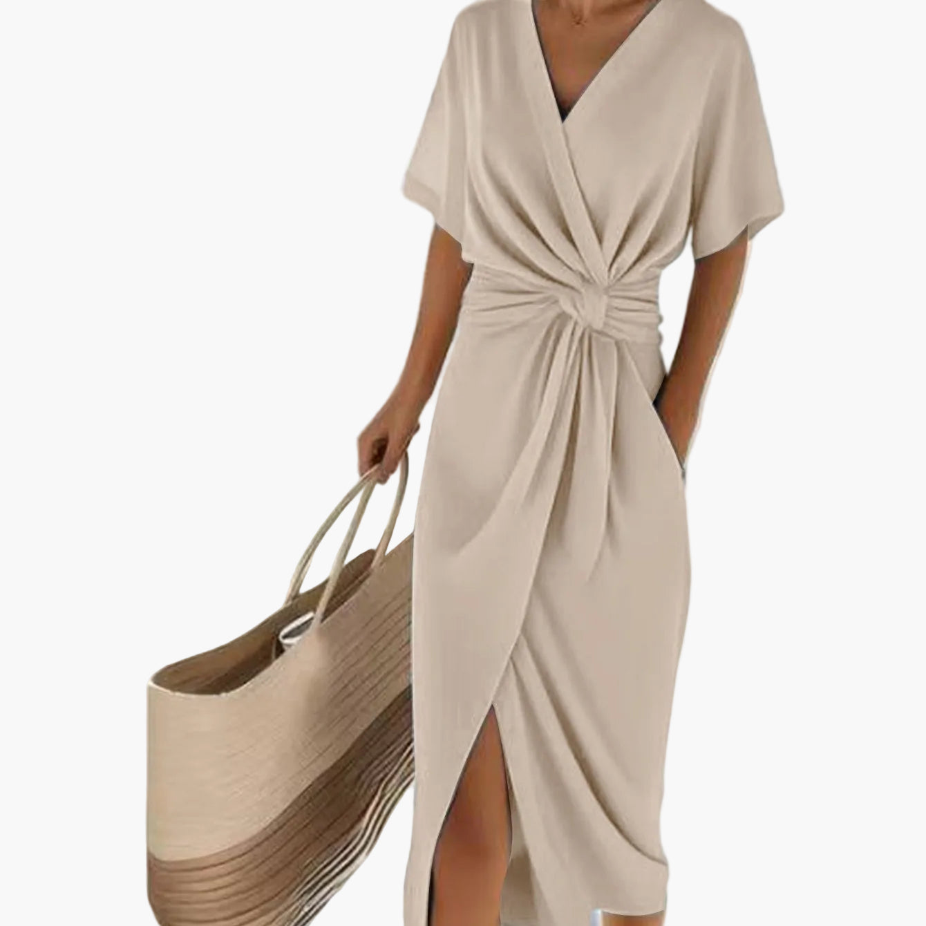 Damen Sommer Wickelkleid Elegant – Vintage Stil, Perfekt für Urlaub & Freizeit