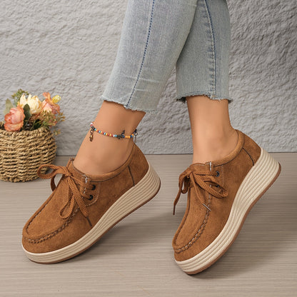 Damen Plateau-Sneaker im Casual-Look – Komfortable Freizeitschuhe mit Schnürung