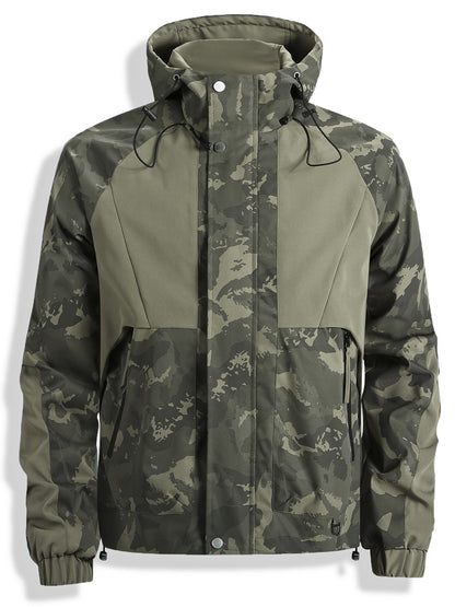 Herren Tarnmuster Jacke mit Kapuze – Grün Camouflage