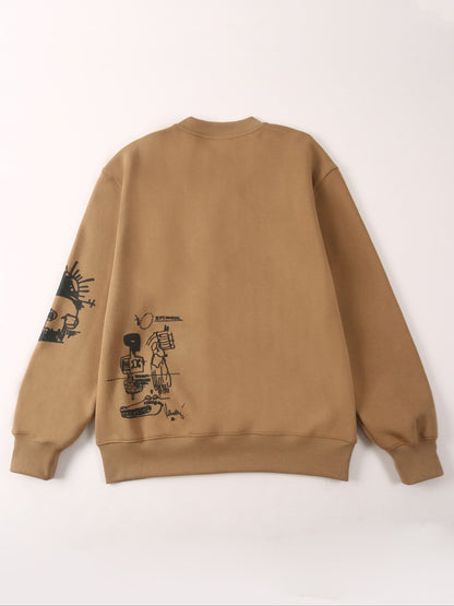 Unisex Sweatshirt mit Rundhalsausschnitt und bunten Grafikprints
