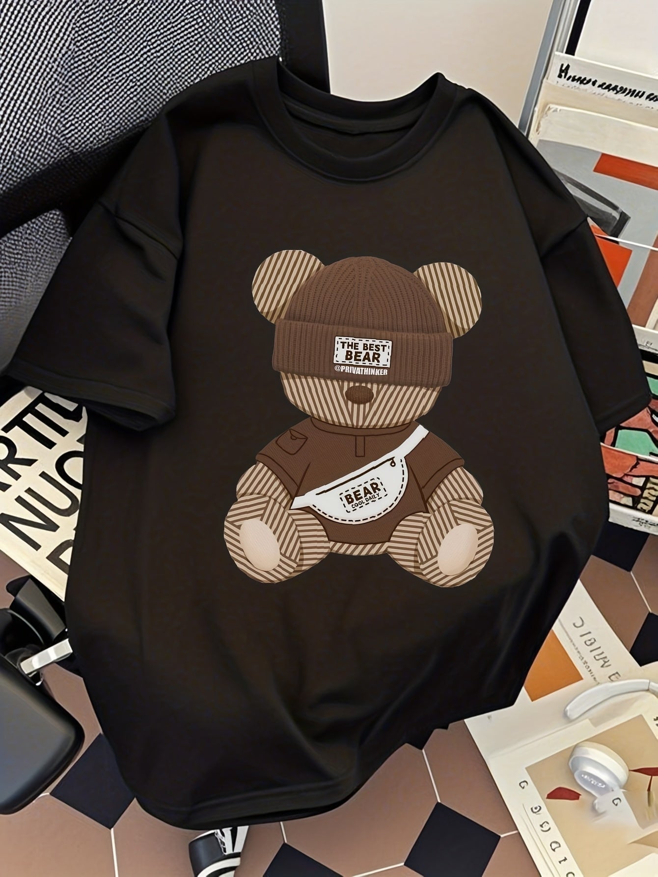 Herren Streetwear T-Shirt mit Bären-Print und Urbanem Design – Lässiges Mode-Statement