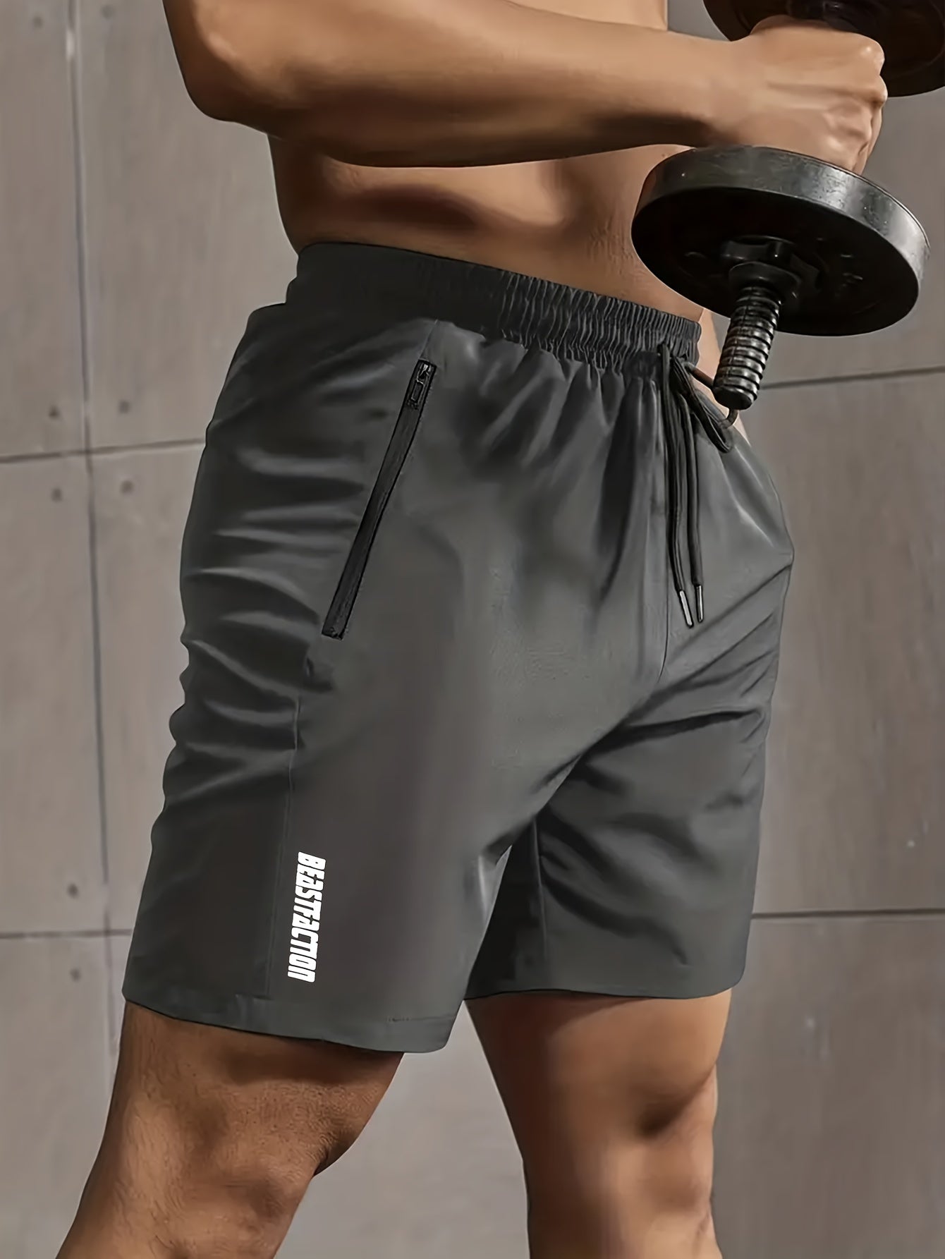 Herren Sportshorts mit Reißverschluss-Taschen – Trainingsshorts für Fitness & Workout