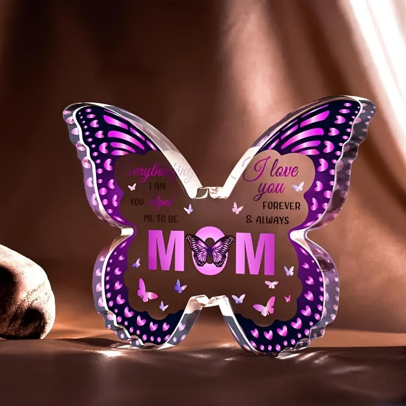 Muttertag Deko Schmetterling Geschenk für Frauen – Elegante Tischdekoration mit Spruch für Mama, Dankeschön Muttertagsgeschenk